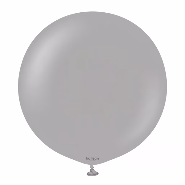 Balon Jumbo latex Standard Gri Kalisan 45 cm Balon Jumbo latex mare calitate profesionala partybaloane culoare standard gri grey cenusiu mat opac dimensiune 45 cm 18 inch marca Kalisan