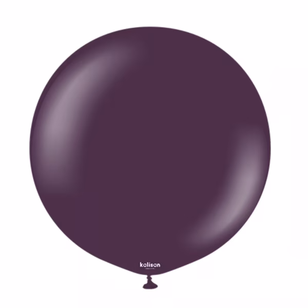 Balon Jumbo latex Standard Plum Kalisan 60 cm Balon gigant urias latex calitate profesionala finisaj standard opac mov inchis pruna purpuriu regal standard plum dimensiune monumentala 60 cm 24 inch marca Kalisan