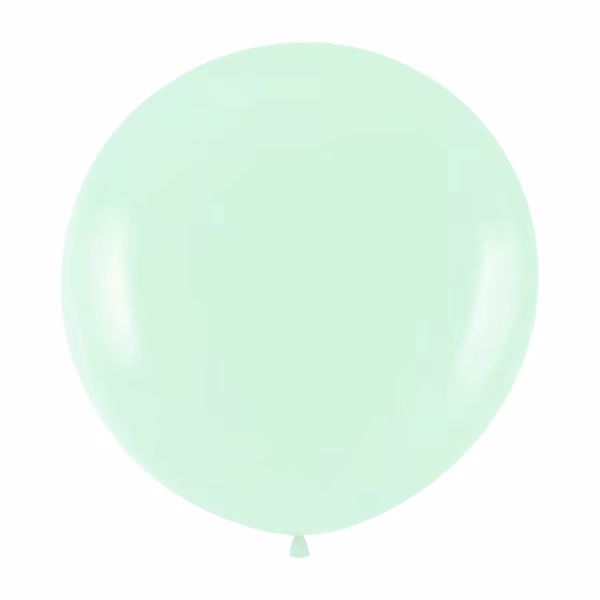 Balon rotund verde menta pastel 91 cm Balon gigant jumbo latex calitate garantata polonia partybaloane culoare verde menta pastel mint green dimensiune uriasa 91 cm 36 inch pentru evenimente botez primavara