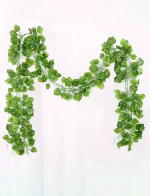 Ghirlanda Decorativa cu Frunze Artificiale Verzi, Lungime 210 cm Ghirlanda din frunze artificiale verzi cu striatii, lungime 210 cm, cu aspect natural, ideala pentru decoratiuni petreceri, arcade din baloane si design interior.