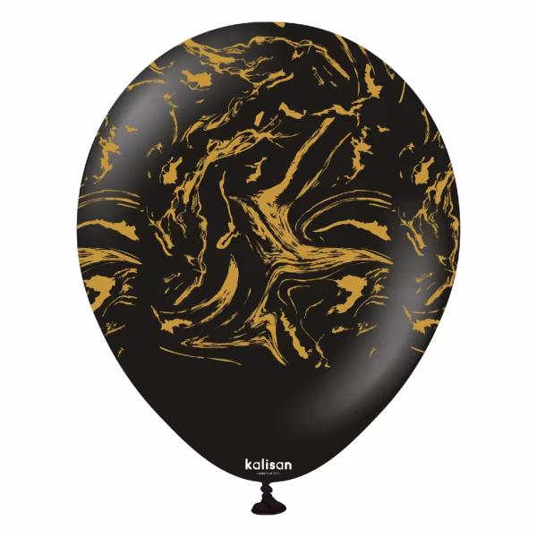 Safari Nebula Black - Gold Kalisan 30 cm - Set 10 Baloane Set 10 baloane latex imprimate calitate profesionala design abstract marmorat safari nebula negru auriu dimensiune 30 cm 12 inch marca Kalisan