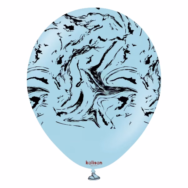 Safari Nebula Macaron Blue Kalisan 30 cm - Set 10 Baloane Set 10 baloane latex imprimate calitate profesionala design abstract marmorat safari nebula albastru pastel macaron blue negru dimensiune 30 cm 12 inch marca Kalisan