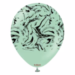 Safari Nebula Macaron Green Kalisan 30 cm - Set 10 Baloane Set 10 baloane latex imprimate calitate profesionala design abstract marmorat safari nebula verde pastel macaron green menta negru dimensiune 30 cm 12 inch marca Kalisan