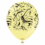 Safari Nebula Macaron Yellow Kalisan 30 cm - Set 10 Baloane Set 10 baloane latex imprimate calitate profesionala partybaloane design abstract marmorat safari nebula galben pastel macaron yellow negru dimensiune 30 cm 12 inch marca Kalisan