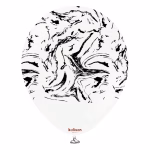Safari Nebula White - Black Kalisan 30 cm - Set 10 Baloane Set 10 baloane latex imprimate calitate profesionala partybaloane design abstract marmorat safari nebula alb negru white black monocrom dimensiune 30 cm 12 inch marca Kalisan