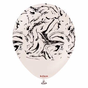 Safari Nebula White Sand Kalisan 30 cm - Set 10 Baloane Set 10 baloane latex imprimate calitate profesionala partybaloane design abstract marmorat safari nebula bej nisipiu white sand negru dimensiune 30 cm 12 inch marca Kalisan