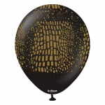 Safari Safari Crocodile Black Gold Kalisan 30 cm - Set 10 Baloane Set 10 baloane latex imprimate calitate profesionala partybaloane design animal print textura crocodil crocodile safari black negru auriu gold dimensiune 30 cm 12 inch marca Kalisan