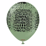 Safari Safari Crocodile Eucalipt Kalisan 30 cm - Set 10 Baloane Set 10 baloane latex imprimate calitate profesionala partybaloane design animal print textura crocodil crocodile safari eucalipt verde salvie sage green negru dimensiune 30 cm 12 inch marca Kalisan
