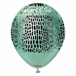 Safari Safari Crocodile Mirror Green Kalisan 30 cm - Set 10 Baloane Set 10 baloane latex imprimate calitate profesionala partybaloane design animal print textura crocodil crocodile safari mirror green verde cromat metalizat negru dimensiune 30 cm 12 inch marca Kalisan