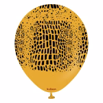 Safari Safari Crocodile Mustard Black Kalisan 30 cm - Set 10 Baloane Set 10 baloane latex imprimate calitate profesionala partybaloane design animal print textura crocodil crocodile safari mustard mustar galben ocru negru dimensiune 30 cm 12 inch marca Kalisan