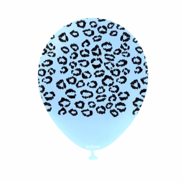 Safari Safari Leopard Macaron Blue Kalisan 30 cm - Set 10 Baloane Set 10 baloane latex imprimate calitate profesionala partybaloane design animal print leopard safari macaron blue albastru pastel deschis negru dimensiune 30 cm 12 inch marca Kalisan