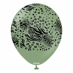 Safari Safari Mutant Eucalipt Kalisan 30 cm - Set 10 Baloane Set 10 baloane latex imprimate calitate profesionala partybaloane design animal print mixt mutant zebra leopard sarpe safari eucalipt verde salvie sage green negru dimensiune 30 cm 12 inch marca Kalisan