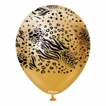 Safari Safari Mutant Mirror Gold Kalisan 30 cm - Set 10 Baloane Set 10 baloane latex imprimate calitate profesionala partybaloane design animal print mixt mutant zebra leopard sarpe safari mirror gold auriu cromat metalizat negru dimensiune 30 cm 12 inch marca Kalisan