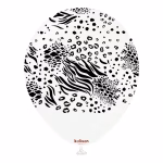 Safari Safari Mutant White Kalisan 30 cm - Set 10 Baloane Set 10 baloane latex imprimate calitate profesionala partybaloane design animal print mixt mutant zebra leopard sarpe safari white alb pur negru dimensiune 30 cm 12 inch marca Kalisan