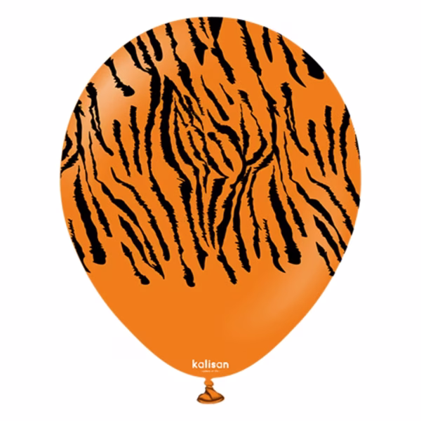 Safari Safari Tiger Orange Kalisan 30 cm - Set 10 Baloane Set 10 baloane latex imprimate calitate profesionala partybaloane design animal print tigru safari orange portocaliu intens negru dimensiune 30 cm 12 inch marca Kalisan