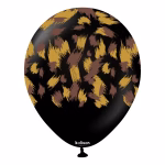 Safari Savanna Black Kalisan 30 cm - Set 10 Baloane Set 10 baloane latex imprimate calitate profesionala partybaloane design abstract animal print tuse pensula safari savanna negru mustar maro dimensiune 30 cm 12 inch marca Kalisan