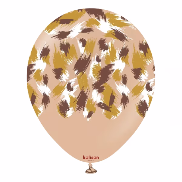 Safari Savanna Desert Sand Kalisan 30 cm - Set 10 Baloane | Lux Boho Set 10 baloane latex imprimate calitate profesionala partybaloane design abstract animal print tuse pensula safari savanna desert sand bej caramel nisipiu cald mustar maro alb dimensiune 30 cm 12 inch marca Kalisan