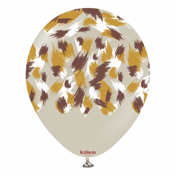 Safari Savanna Stone Kalisan 30 cm - Set 10 Baloane Set 10 baloane latex imprimate calitate profesionala partybaloane design abstract animal print tuse pensula safari savanna stone grej gri piatra bej rece mustar maro alb dimensiune 30 cm 12 inch marca Kalisan