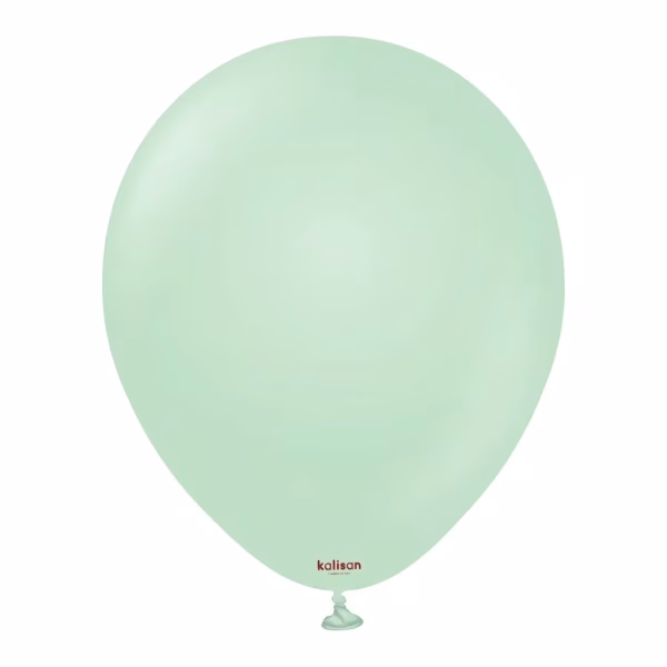 Set 100 baloane latex Macaron Green Kalisan 13 cm Balon mini din latex calitate profesională nuanță verde pastel mentă deschis macaron green 13 cm marca Kalisan