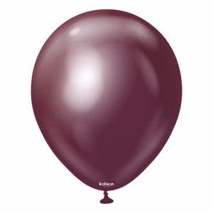 Set 100 baloane latex Mirror Burgundy Kalisan 13 cm Balon mini din latex calitate profesionala finisaj cromat lucios efect oglinda mirror burgundy visiniu bordeaux 13 cm marca Kalisan