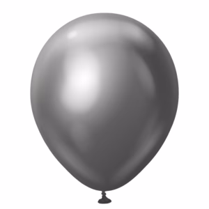 Set 100 baloane latex Mirror Grey Kalisan 13 cm Balon mini din latex calitate profesionala finisaj cromat lucios efect oglinda mirror grey gri antracit argintiu inchis 13 cm marca Kalisan