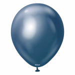 Set 100 baloane latex Mirror Navy Kalisan 13 cm Balon mini din latex calitate profesionala finisaj cromat lucios efect oglinda mirror navy bleumarin albastru inchis 13 cm marca Kalisan