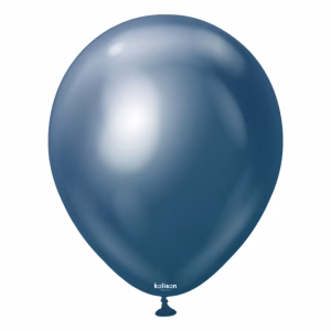 Set 100 baloane latex Mirror Navy Kalisan 13 cm Balon mini din latex calitate profesionala finisaj cromat lucios efect oglinda mirror navy bleumarin albastru inchis 13 cm marca Kalisan