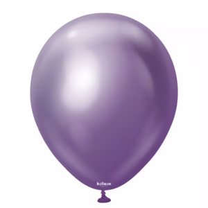 Set 100 baloane latex Mirror Violet Kalisan 13 cm Balon mini din latex calitate profesionala finisaj cromat lucios efect oglinda mirror violet mov regal ametist 13 cm marca Kalisan