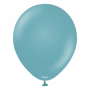 Set 100 baloane latex Retro Blue Glass Kalisan 13 cm Balon mini din latex calitate profesională nuanță albastru prăfuit sticlă vintage retro blue glass 13 cm marca Kalisan