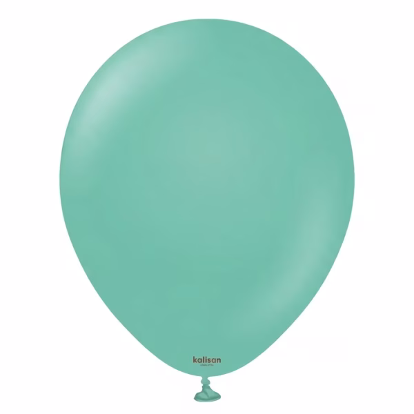 Set 100 baloane latex Sea Green Kalisan 13 cm Balon mini din latex calitate profesională nuanță verde marin sea green 13 cm marca Kalisan