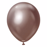 Set 50 baloane latex Mirror Chocolate Kalisan 30 cm Balon din latex calitate profesionala finisaj cromat lucios efect oglinda mirror chocolate maro ciocolatiu bronz inchis dimensiune standard 30 cm marca Kalisan