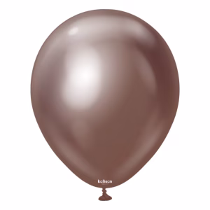 Set 50 baloane latex Mirror Chocolate Kalisan 30 cm Balon din latex calitate profesionala finisaj cromat lucios efect oglinda mirror chocolate maro ciocolatiu bronz inchis dimensiune standard 30 cm marca Kalisan