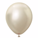 Set 50 baloane latex Mirror White Gold Kalisan 30 cm Set 50 baloane latex calitate profesionala partybaloane culoare mirror white gold aur alb cromat metalizat oglinda stralucitor opac dimensiune standard 30 cm 12 inch marca Kalisan