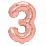 Cifra 3 Rose Gold Metalizat