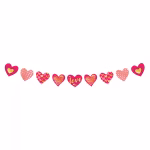 Ghirlanda cu Inimi Love 17x200 cm Ghirlanda decorativa formata din inimi de carton roz si rosii cu mesajul love auriu pentru petreceri romantice.