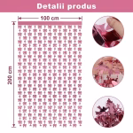 Perdea Decorativa Party Roz cu Fundite 1x2 Metri Perdea decorativa party roz cu fundite pentru photo corner si candy bar petreceri fete.