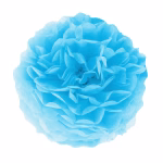 Pompom de hartie, albastru 25 cm