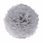 Pompom de hartie, gri argintiu, 25 cm