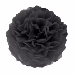 Pompom de hartie, negru, 25 cm