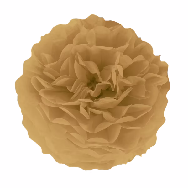 Pompom din hartie auriu-maro 15 cm