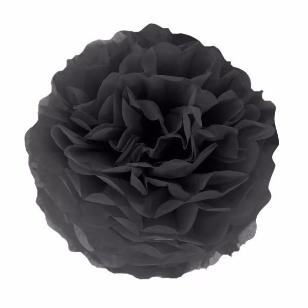Pompom din hartie negru 15 cm