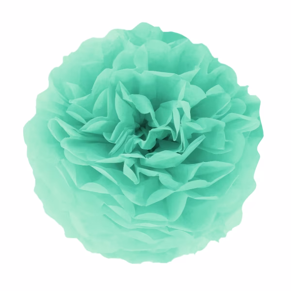 Pompom din hartie turcoaz 15 cm