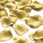 Set 100 Confetti Petale Trandafir Artificiale Aurii 5 cm Set 100 Confetti Petale Trandafir Artificiale, Aurii Detaliu confetti petale artificiale de trandafir aurii cu textura realista.
