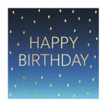 Set 20 Servetele Party Bleu Happy Birthday, 2 Straturi, 33x33 cm, Procos Servetel de petrecere bleu in degrade cu mesajul Happy Birthday si ploaie de confetti aurii, marca Procos, dimensiune 33x33 cm.