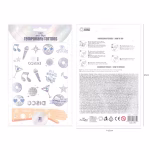 Set 21 Tatuaje Temporare Discoteca Argintii, Decor Petrecere Disco Colectie de 21 de tatuaje temporare argintii stralucitoare cu tematica discoteca, incluzand globuri disco, note muzicale, stele si mesaje de petrecere.
