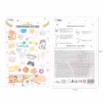 Set 23 Tatuaje Temporare pentru Copii, Tematica Pisici (Meow) Colectie de 23 de tatuaje temporare pentru copii, incluzand pisicute colorate, labute, ghemuri de ata si mesajul meow.