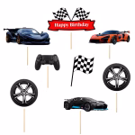 Set 8 Toppere Tort Masini de Curse Forza Horizon Carton 10 cm