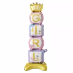 Schema cu dimensiunile balonului din folie Airwalker GIRL, indicand o inaltime totala de 106 cm.