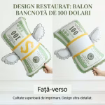 Grafica de prezentare pentru balonul bancnota de 100 de dolari, confirmand designul ultra-detaliat si optiunea fata-verso.