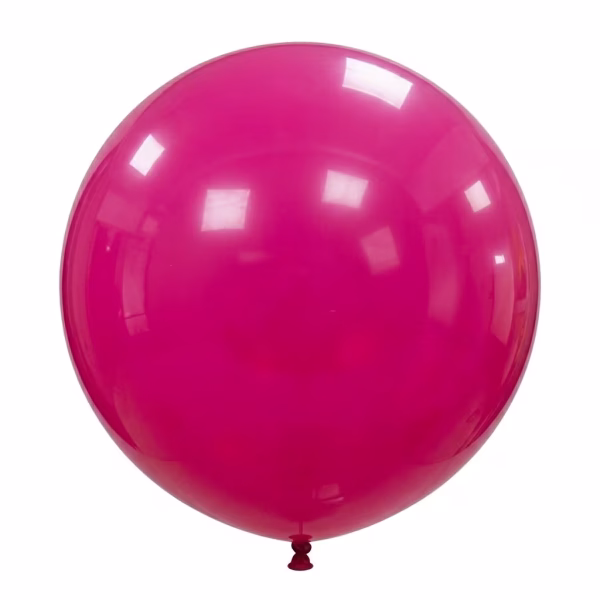 balon jumbo rotund fuchsia 90 cm Balon din latex de dimensiuni uriese, 90 cm, forma rotunda, culoare fuchsia vibrant, ideal pentru aranjamente pline de viata, ghirlande organice si petreceri tematice.